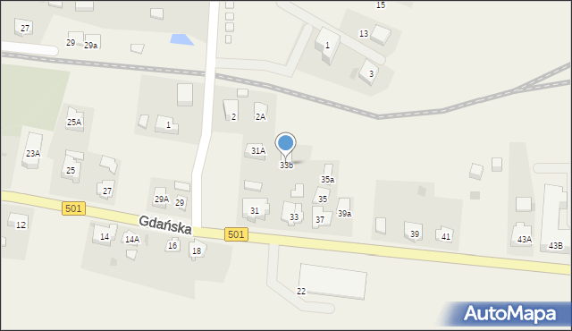 Sztutowo, Gdańska, 33b, mapa Sztutowo