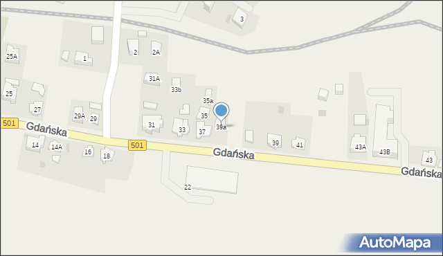 Sztutowo, Gdańska, 39a, mapa Sztutowo