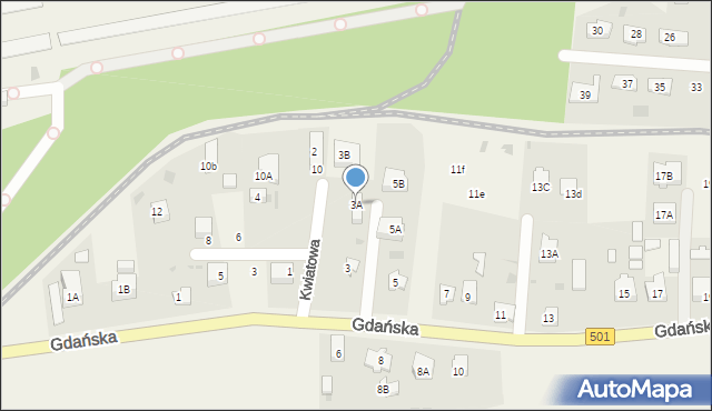 Sztutowo, Gdańska, 3A, mapa Sztutowo