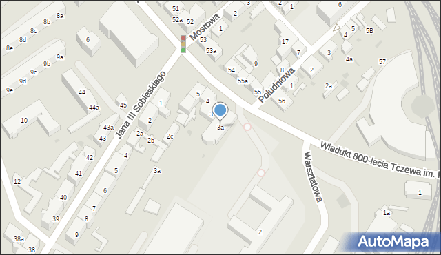 Tczew, Gdańska, 3a, mapa Tczew