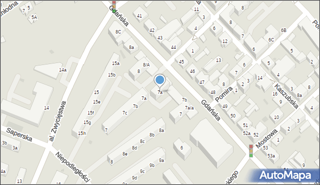 Tczew, Gdańska, 7a, mapa Tczew