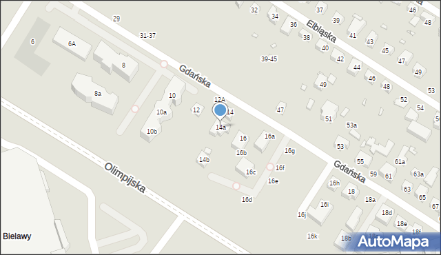 Toruń, Gdańska, 14a, mapa Torunia