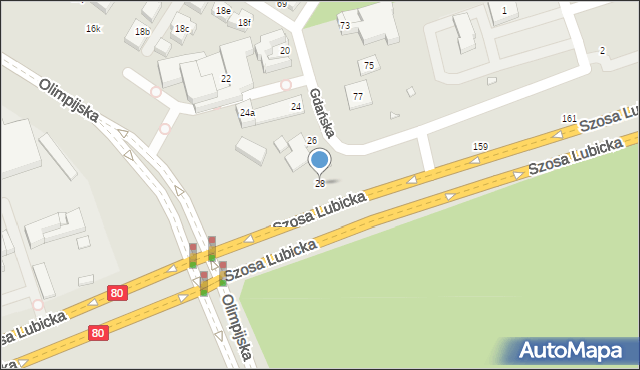 Toruń, Gdańska, 28, mapa Torunia