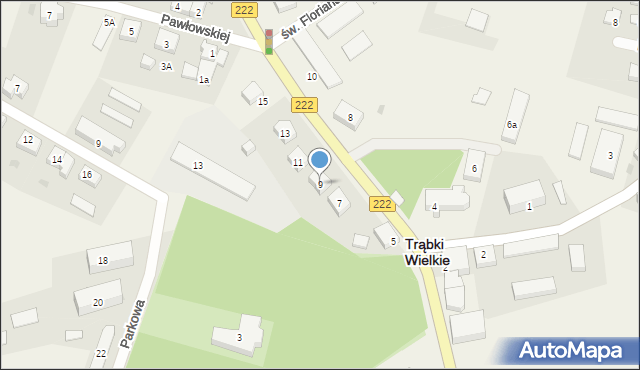 Trąbki Wielkie, Gdańska, 9, mapa Trąbki Wielkie