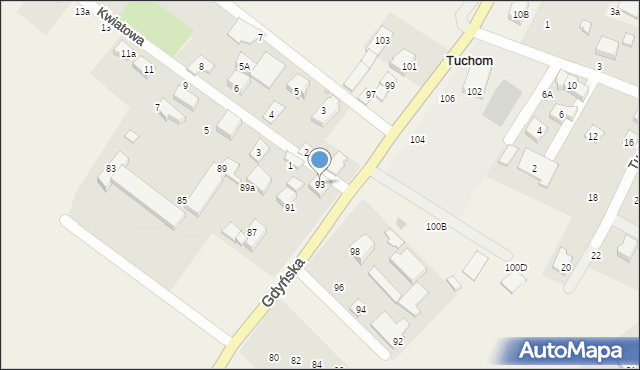 Tuchom, Gdyńska, 93, mapa Tuchom