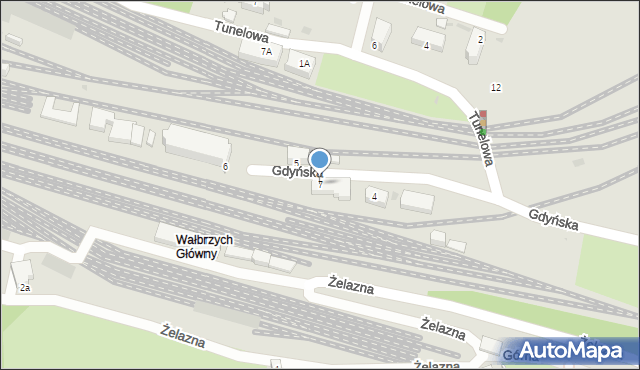 Wałbrzych, Gdyńska, 7, mapa Wałbrzycha