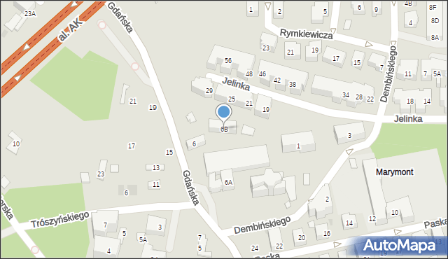 Warszawa, Gdańska, 6B, mapa Warszawy