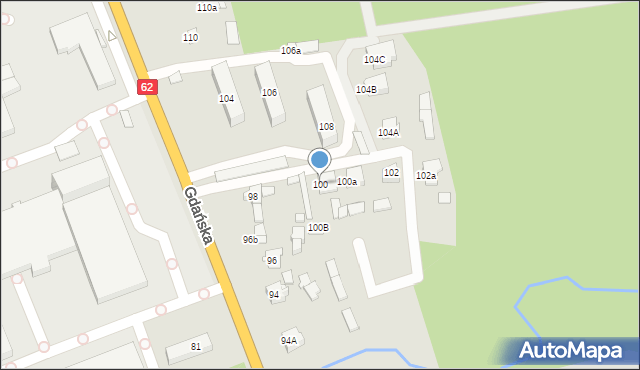 Węgrów, Gdańska, 100, mapa Węgrów