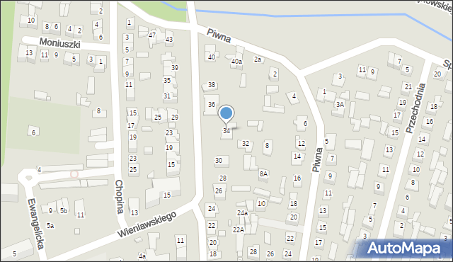 Węgrów, Gdańska, 34, mapa Węgrów