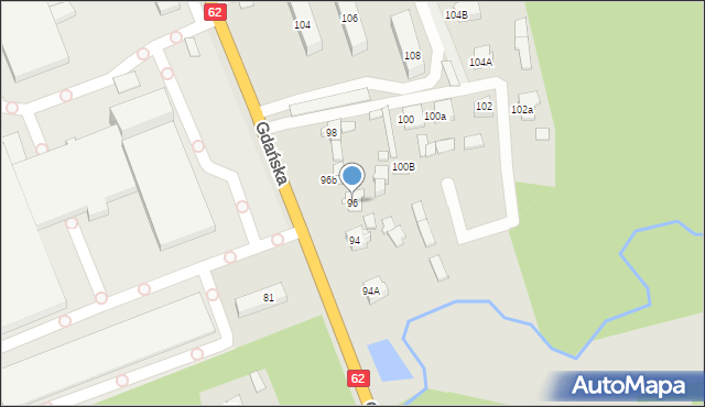 Węgrów, Gdańska, 96, mapa Węgrów