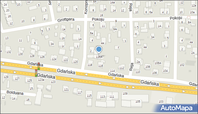 Wejherowo, Gdańska, 116A, mapa Wejherowo