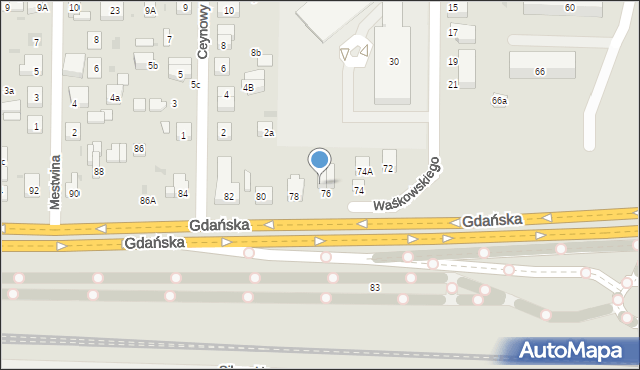 Wejherowo, Gdańska, 76b, mapa Wejherowo