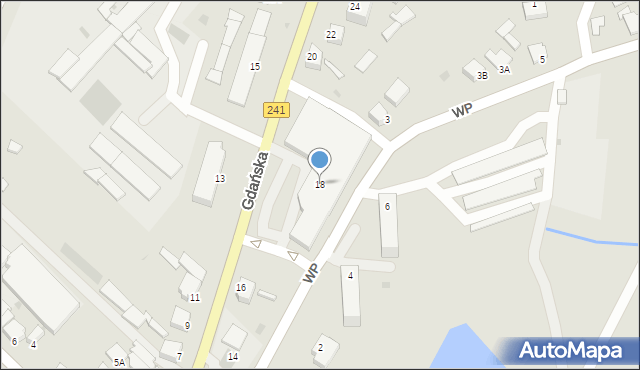 Więcbork, Gdańska, 18, mapa Więcbork