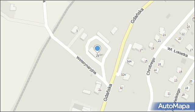 Więcbork, Gdańska, 23, mapa Więcbork