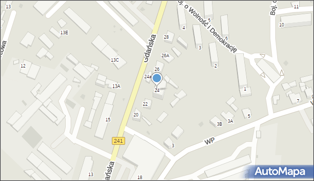 Więcbork, Gdańska, 24, mapa Więcbork