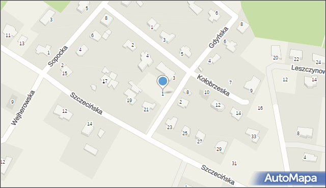 Wilcze, Gdyńska, 1, mapa Wilcze