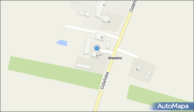 Wiślina, Gdańska, 19, mapa Wiślina