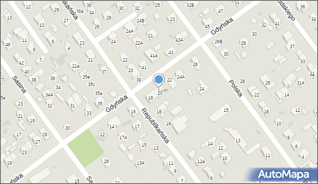 Wołomin, Gdyńska, 18A, mapa Wołomin