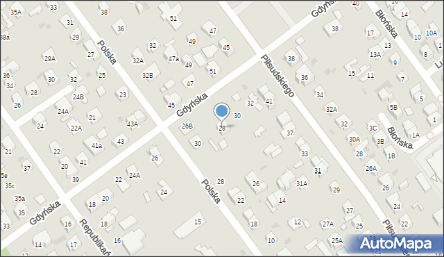 Wołomin, Gdyńska, 28, mapa Wołomin