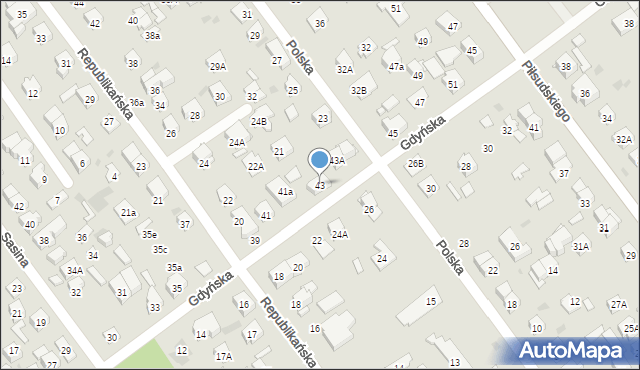 Wołomin, Gdyńska, 43, mapa Wołomin