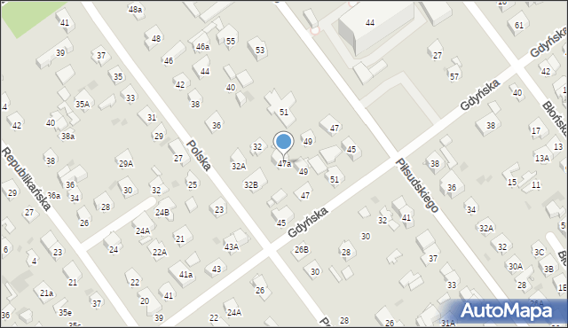 Wołomin, Gdyńska, 47a, mapa Wołomin