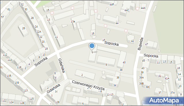 Wrocław, Gdańska, 7, mapa Wrocławia