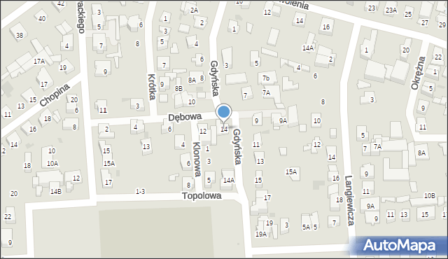 Ząbki, Gdyńska, 14, mapa Ząbki