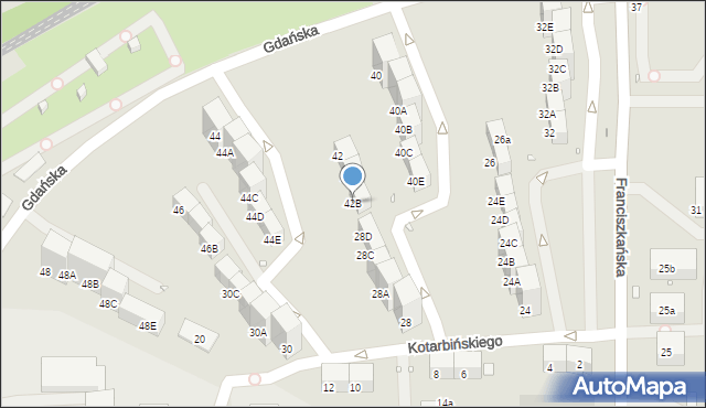 Zabrze, Gdańska, 42B, mapa Zabrza