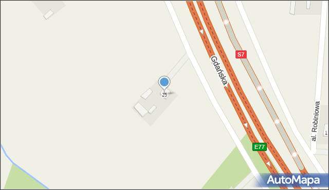 Załuski, Gdańska, 25, mapa Załuski