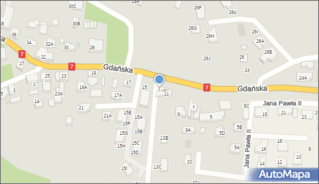 Żukowo, Gdańska, 13, mapa Żukowo