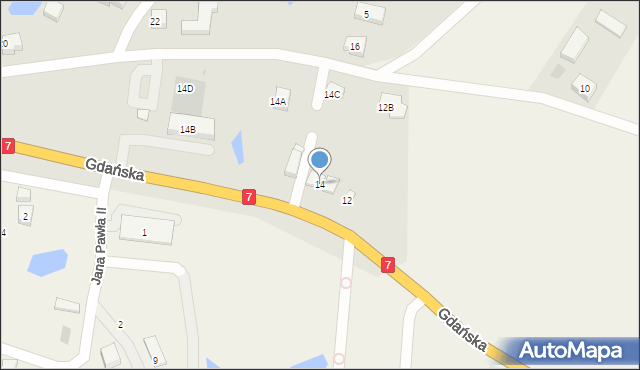 Żukowo, Gdańska, 14, mapa Żukowo