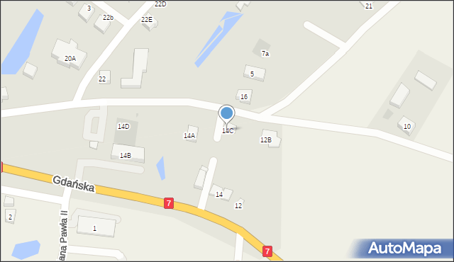 Żukowo, Gdańska, 14C, mapa Żukowo