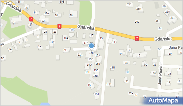 Żukowo, Gdańska, 15E, mapa Żukowo