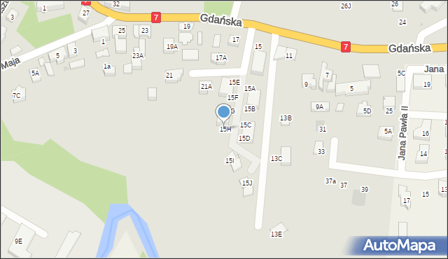 Żukowo, Gdańska, 15H, mapa Żukowo