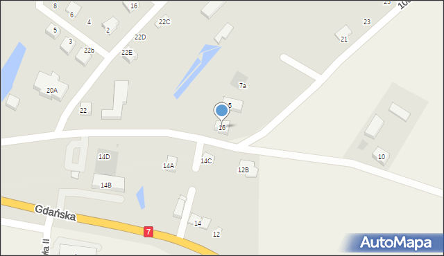 Żukowo, Gdańska, 16, mapa Żukowo