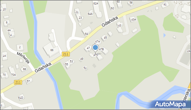 Żukowo, Gdańska, 47C, mapa Żukowo
