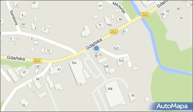Żukowo, Gdańska, 61, mapa Żukowo