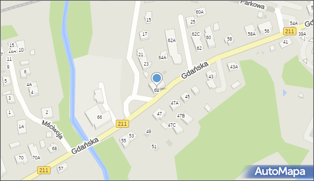 Żukowo, Gdańska, 64, mapa Żukowo