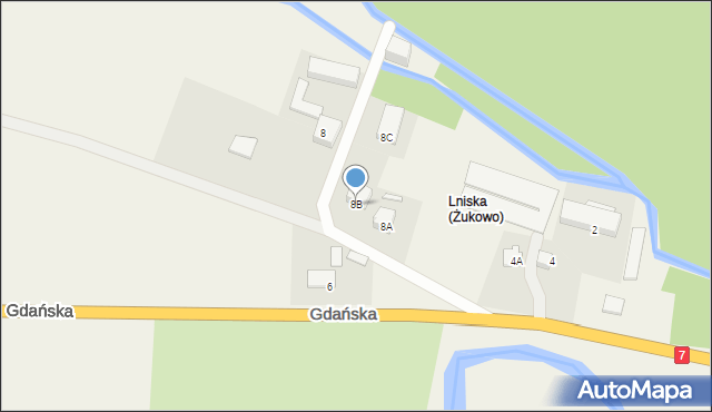 Żukowo, Gdańska, 8B, mapa Żukowo