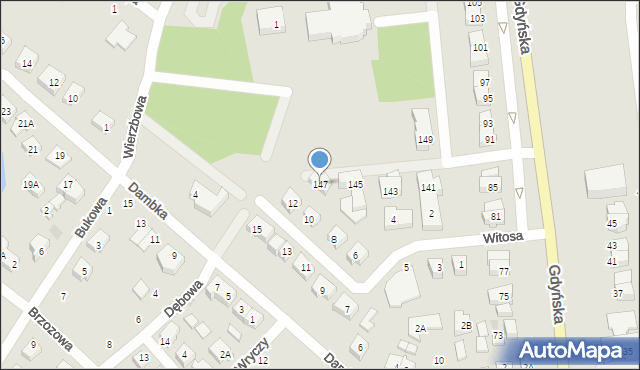 Żukowo, Gdyńska, 147, mapa Żukowo