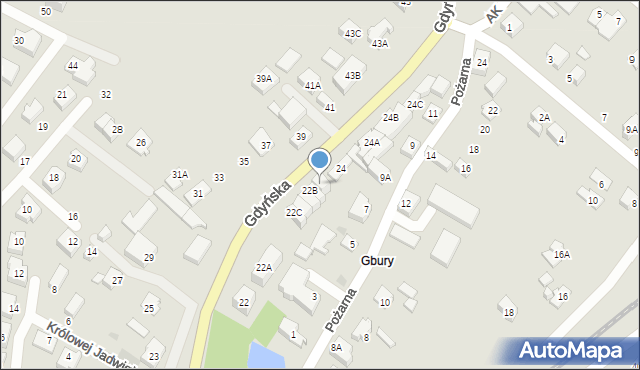 Żukowo, Gdyńska, 22G, mapa Żukowo