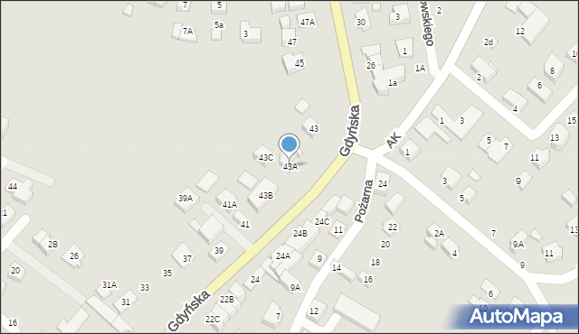 Żukowo, Gdyńska, 43A, mapa Żukowo