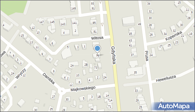 Żukowo, Gdyńska, 75, mapa Żukowo