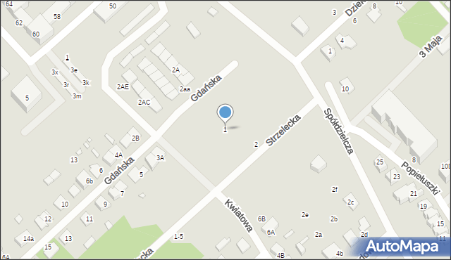 Żyrardów, Gdańska, 1, mapa Żyrardów