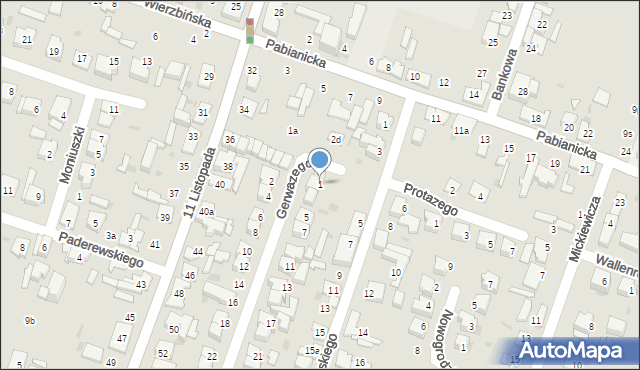 Aleksandrów Łódzki, Gerwazego, 1, mapa Aleksandrów Łódzki