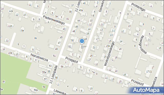 Aleksandrów Łódzki, Gerwazego, 22, mapa Aleksandrów Łódzki