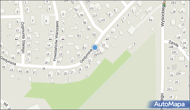 Białystok, Gedymina, 19, mapa Białegostoku