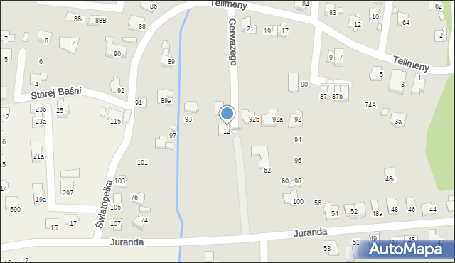 Bielsko-Biała, Gerwazego, 12, mapa Bielsko-Białej