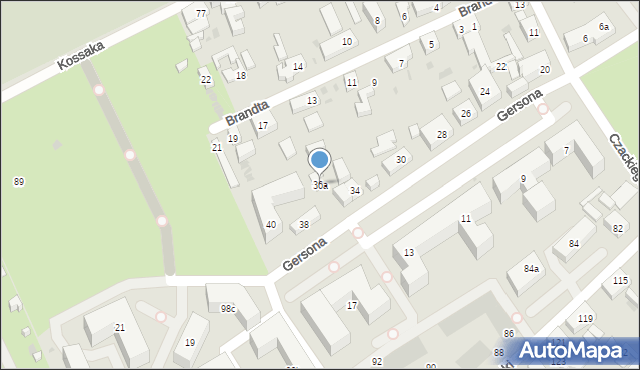 Bydgoszcz, Gersona Wojciecha, 36a, mapa Bydgoszczy
