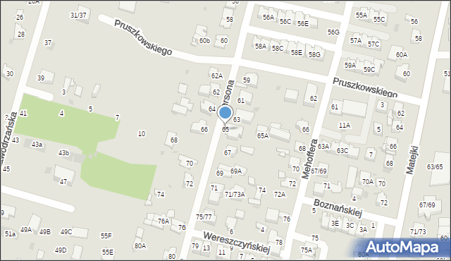 Częstochowa, Gersona Wojciecha, 65, mapa Częstochowy